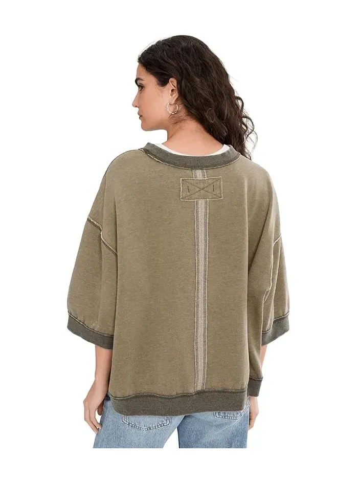 Свитшот оверсайз Everything Pullover Free People — изображение 4 из 5, каймановый