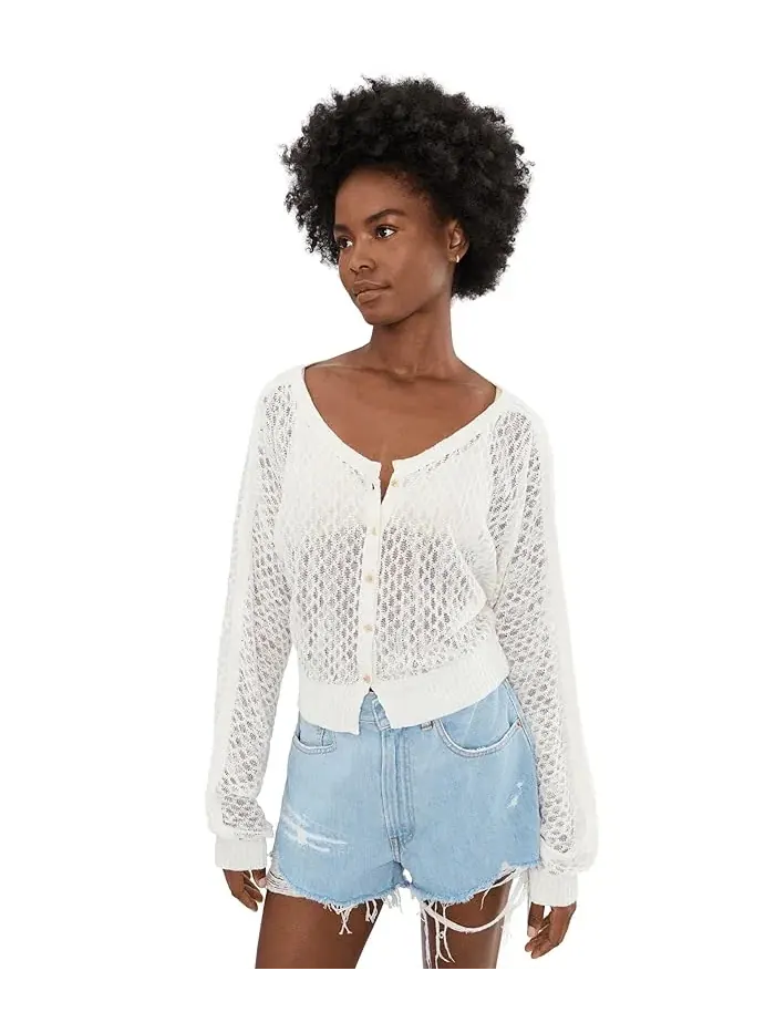 Свитер с контрастным узором Maris Free People — изображение 1 из 5, слоновая кость