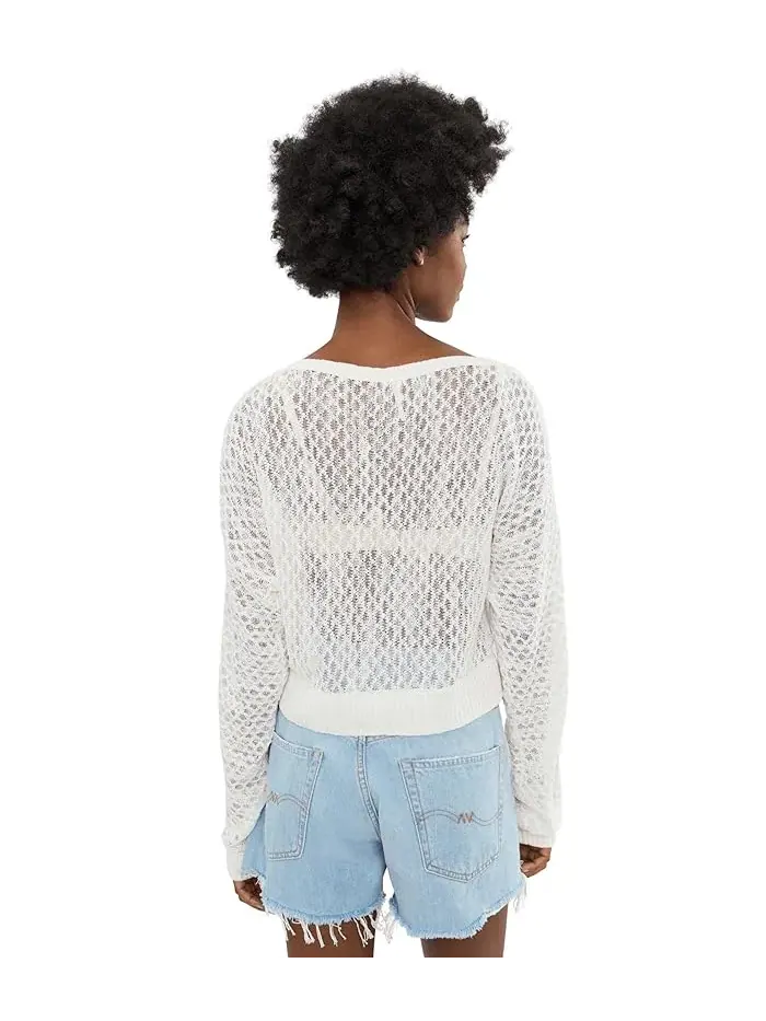 Свитер с контрастным узором Maris Free People — изображение 4 из 5, слоновая кость