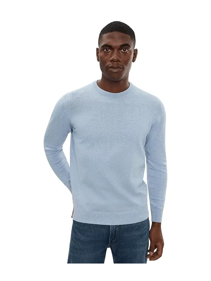 Свитер хлопковый Pima Cotton Crew Neck Sweater Barbour — изображение 1 из 5, синий