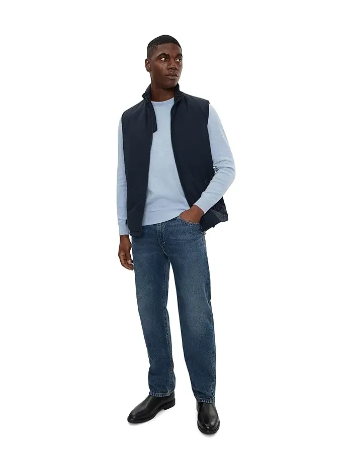 Свитер хлопковый Pima Cotton Crew Neck Sweater Barbour — изображение 2 из 5, синий