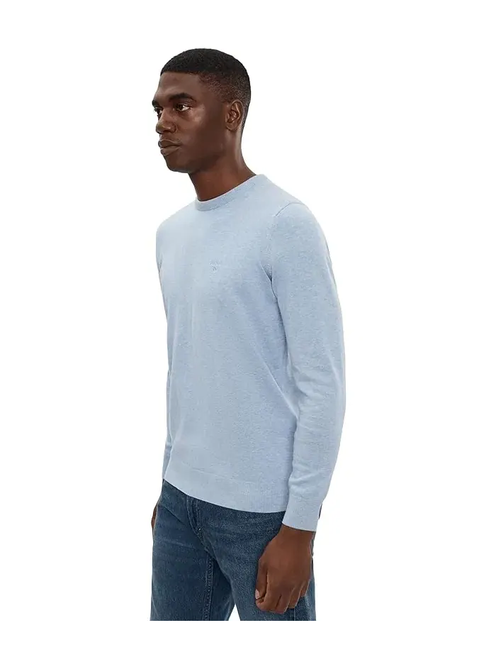 Свитер хлопковый Pima Cotton Crew Neck Sweater Barbour — изображение 3 из 5, синий