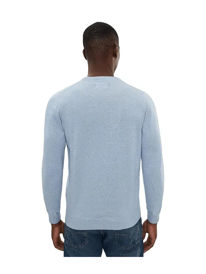 Свитер хлопковый Pima Cotton Crew Neck Sweater Barbour — изображение 4 из 5, синий