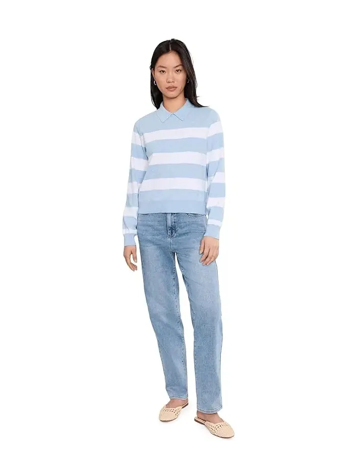 Свитер в полоску Phoebe Polo Stripe Splendid — изображение 2 из 5, белый
