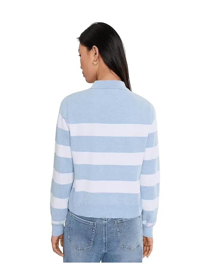 Свитер в полоску Phoebe Polo Stripe Splendid — изображение 4 из 5, белый