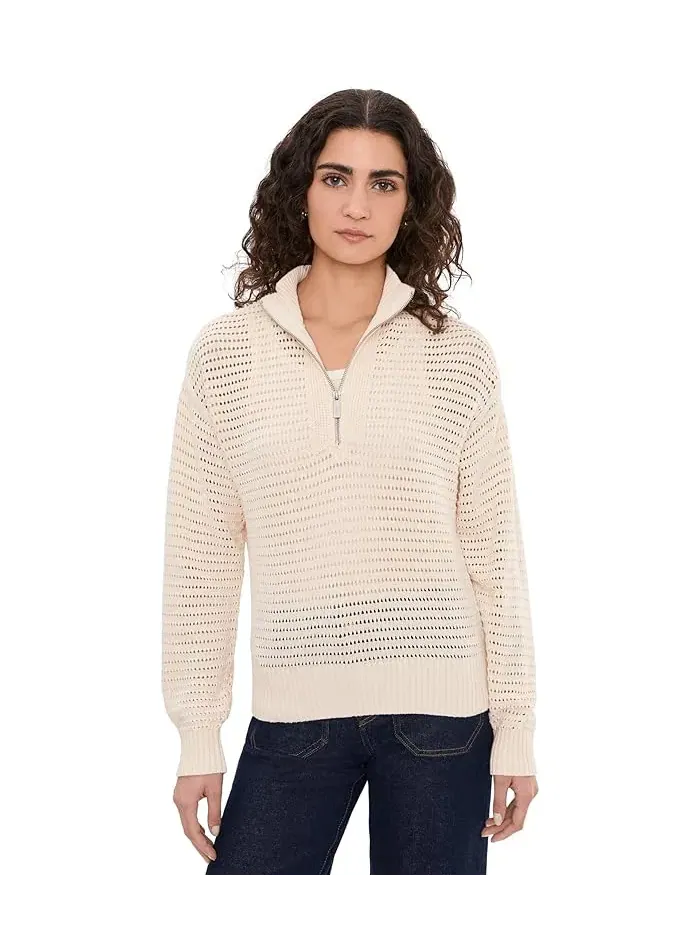 Свитер Open Knit 1/2 Zip Sanctuary — изображение 1 из 5, коллагеновый