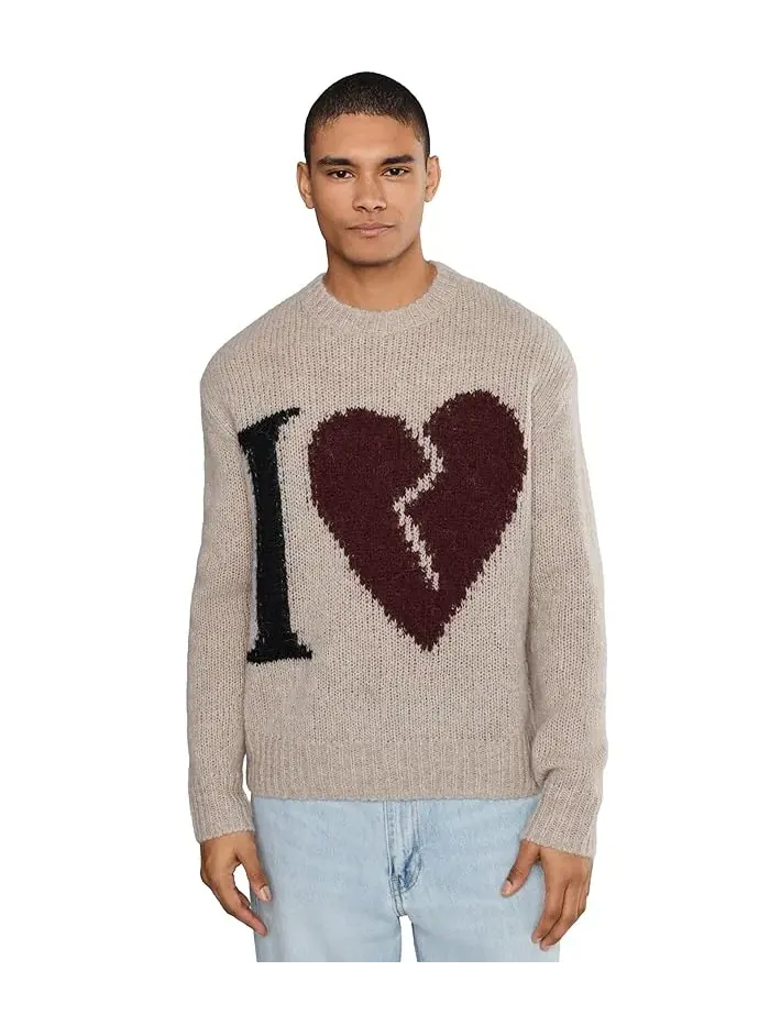 Свитер с сердцем Lover Knit Crew AllSaints — изображение 1 из 5, коричневый
