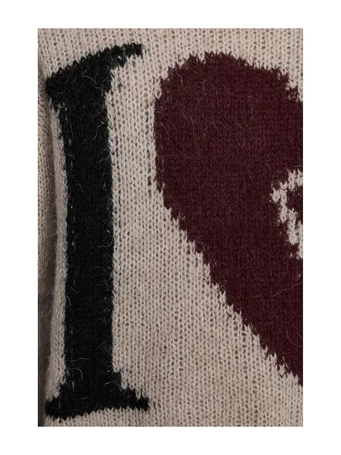 Свитер с сердцем Lover Knit Crew AllSaints — изображение 5 из 5, коричневый