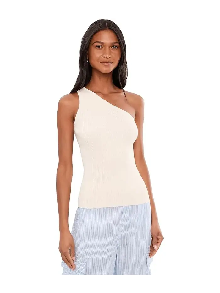 Свитер трикотажный Rib-Knit One-Shoulder Lauren Ralph Lauren — изображение 1 из 5, кремовый