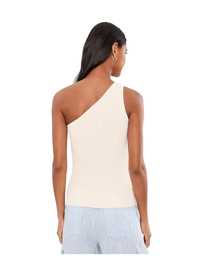 Свитер трикотажный Rib-Knit One-Shoulder Lauren Ralph Lauren — изображение 4 из 5, кремовый