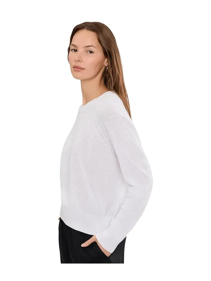 Свитер с воротником-стойкой органический лен-хлопок Eileen Fisher — изображение 3 из 5, черный