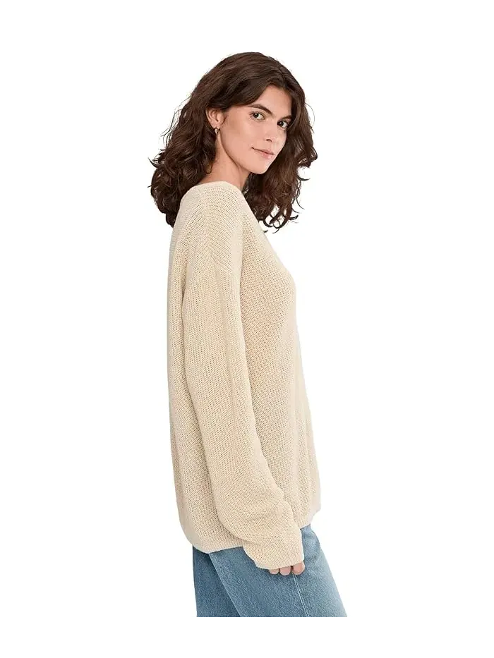Свитер с V-образным вырезом Miramar Linen Deep V Faherty — изображение 3 из 5, черный