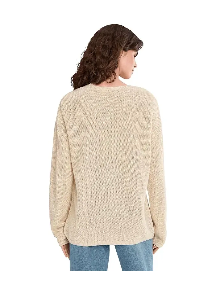 Свитер с V-образным вырезом Miramar Linen Deep V Faherty — изображение 4 из 5, черный