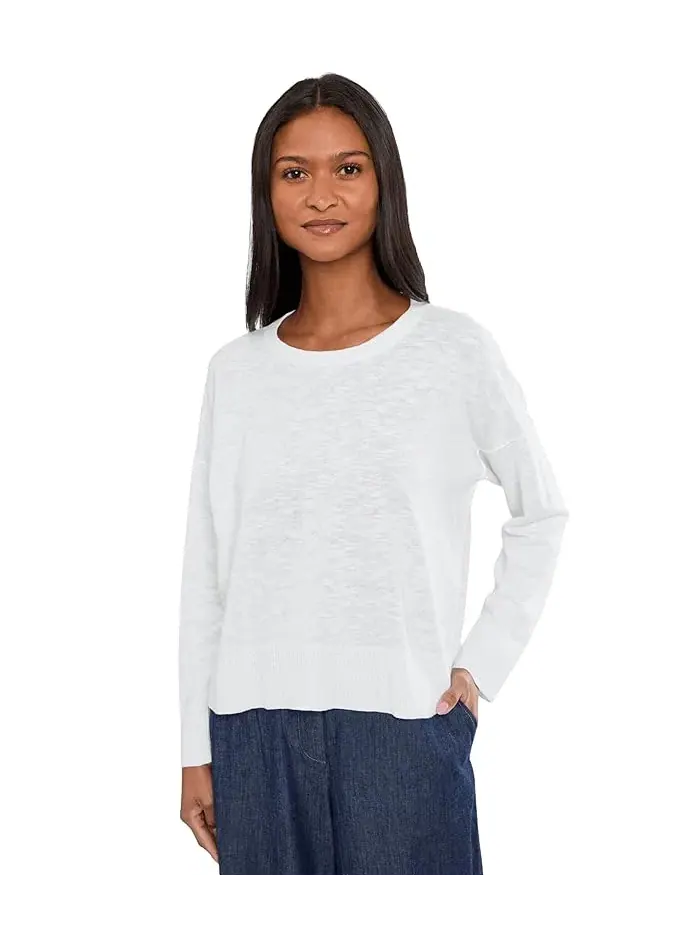 Свитер органический лен хлопок Crew Neck Eileen Fisher — изображение 1 из 5, чернильный