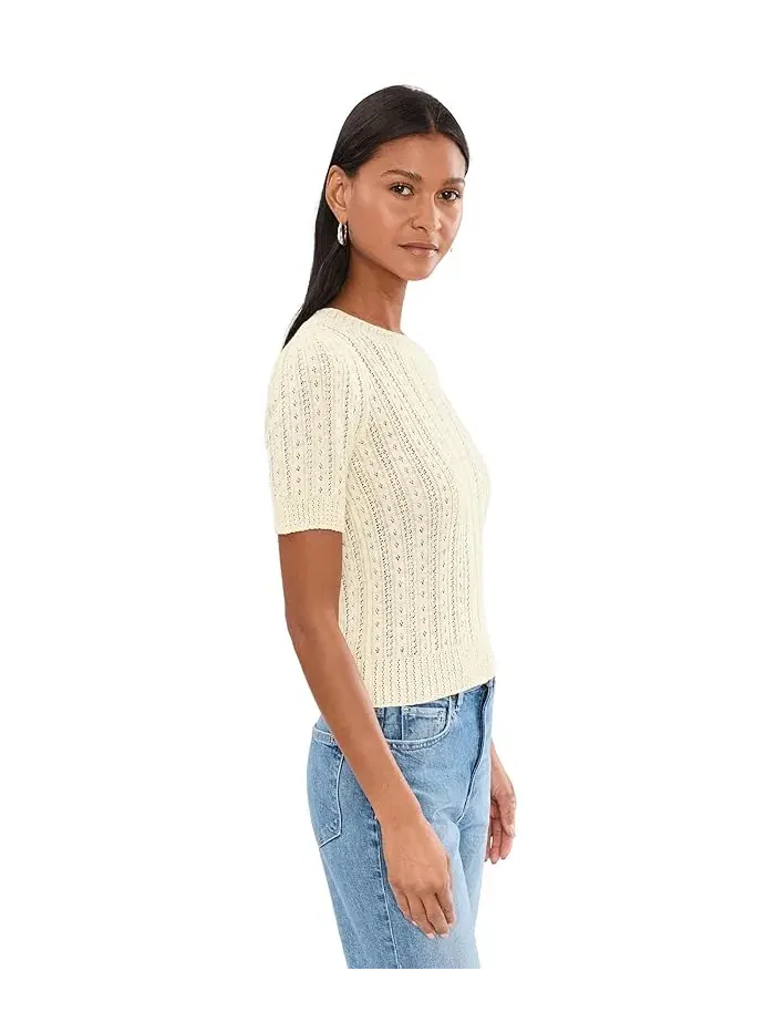 Свитер Arden Pointelle Puff Sleeve 525 america — изображение 3 из 5, лимонный