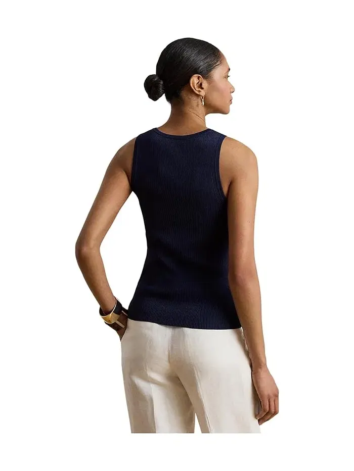 Свитер без рукавов Rib-Knit Lauren Ralph Lauren — изображение 3 из 4, темно-синий