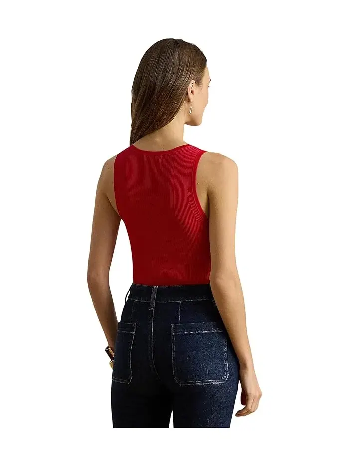 Свитер без рукавов Rib-Knit Lauren Ralph Lauren — изображение 3 из 3, красный
