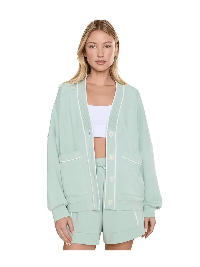 Свитер оверсайз Scottie Cardigan Varley — изображение 1 из 5, голубой
