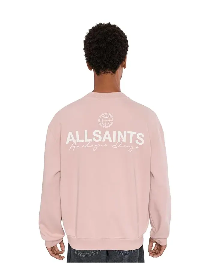 Свитер с принтом Emblem AllSaints — изображение 4 из 5, розовый