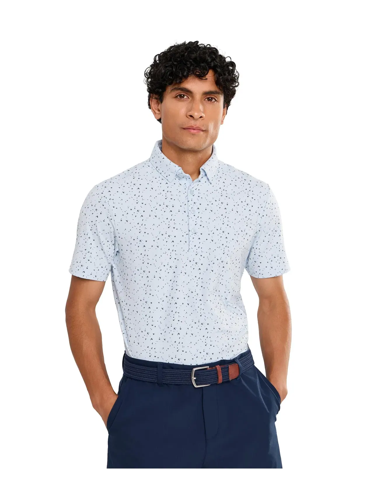 Футболка-поло Ultimate365+ Climacool Butterspun Break Out Print Adidas Golf — изображение 1 из 5, небесно-голубой