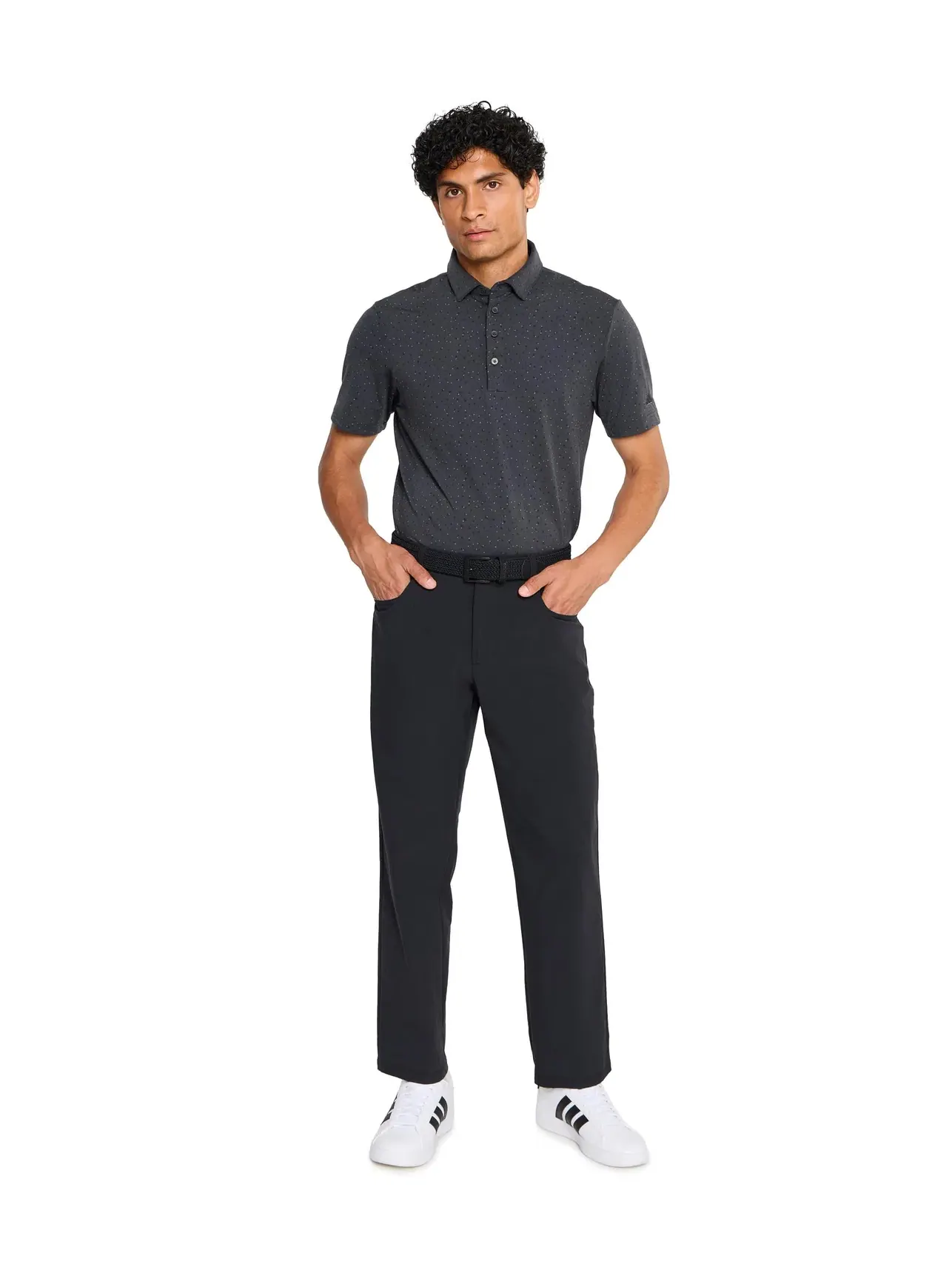 Футболка-поло Ultimate365+ Climacool Butterspun Break Out Print Adidas Golf — изображение 2 из 5, угольный