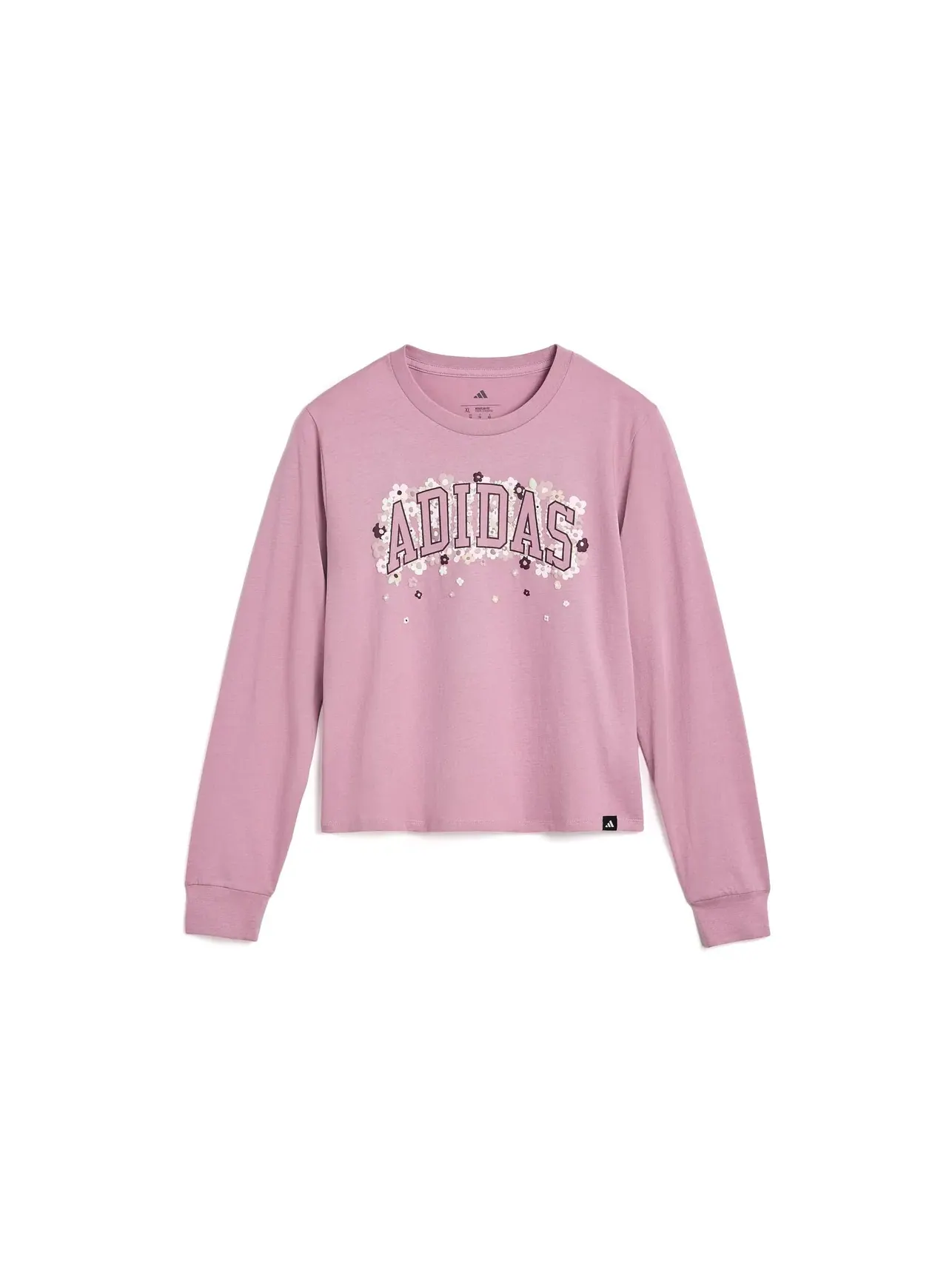 Футболка с длинным рукавом и круглым вырезом (для детей постарше) Adidas Kids — изображение 1 из 3, бежевый