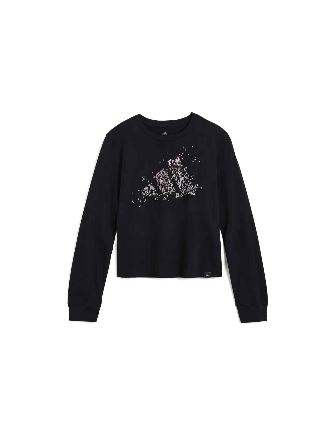 Футболка с длинным рукавом и круглым вырезом (для детей постарше) Adidas Kids — черный