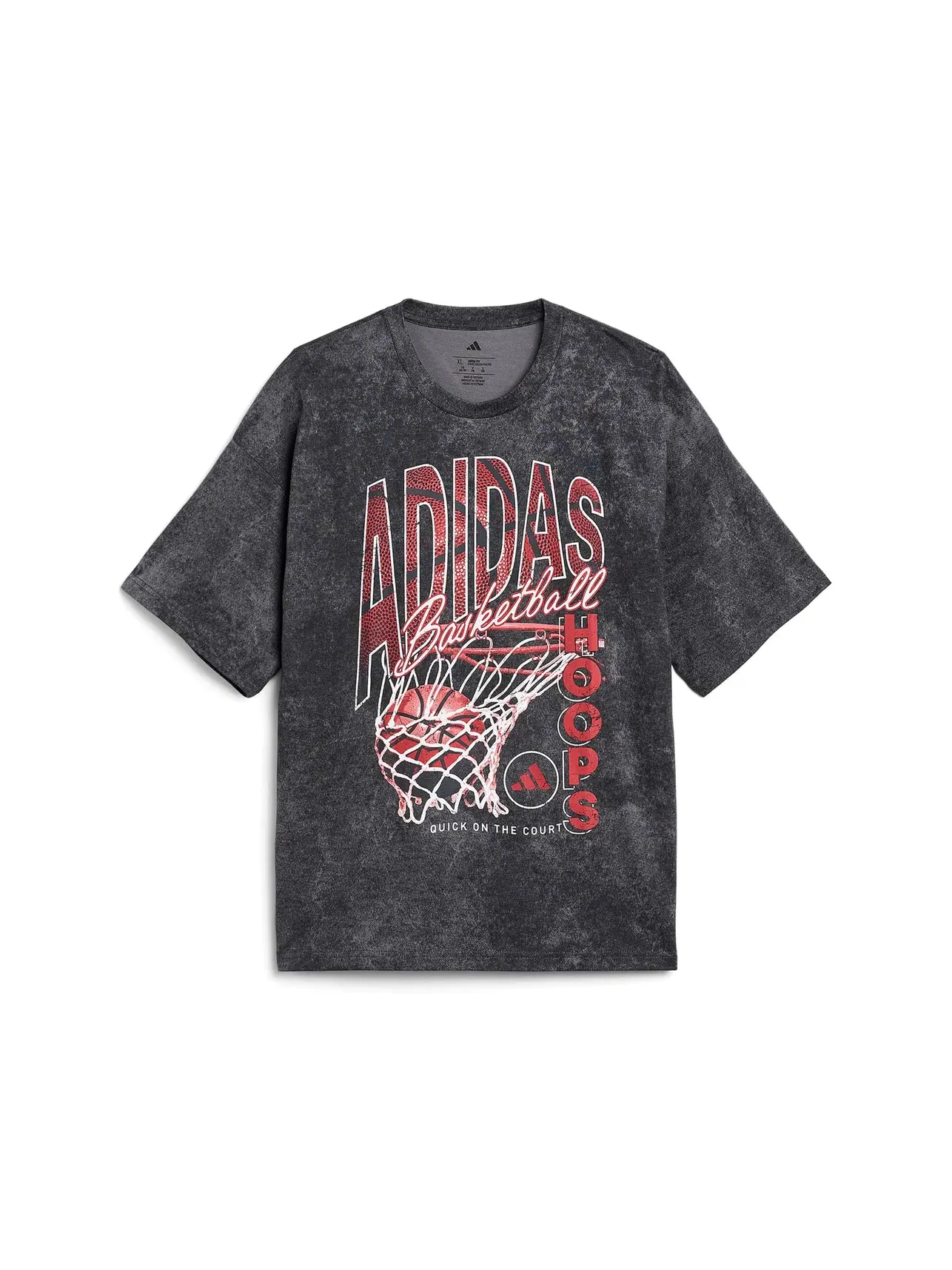 Футболка AOP Basketball Wash Tee (для детей постарше) Adidas Kids — изображение 1 из 3, угольный