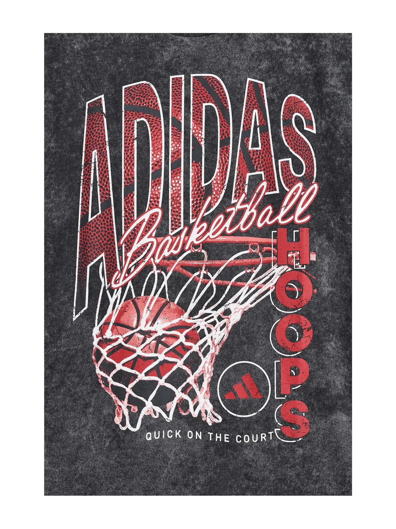 Футболка AOP Basketball Wash Tee (для детей постарше) Adidas Kids — изображение 3 из 3, угольный