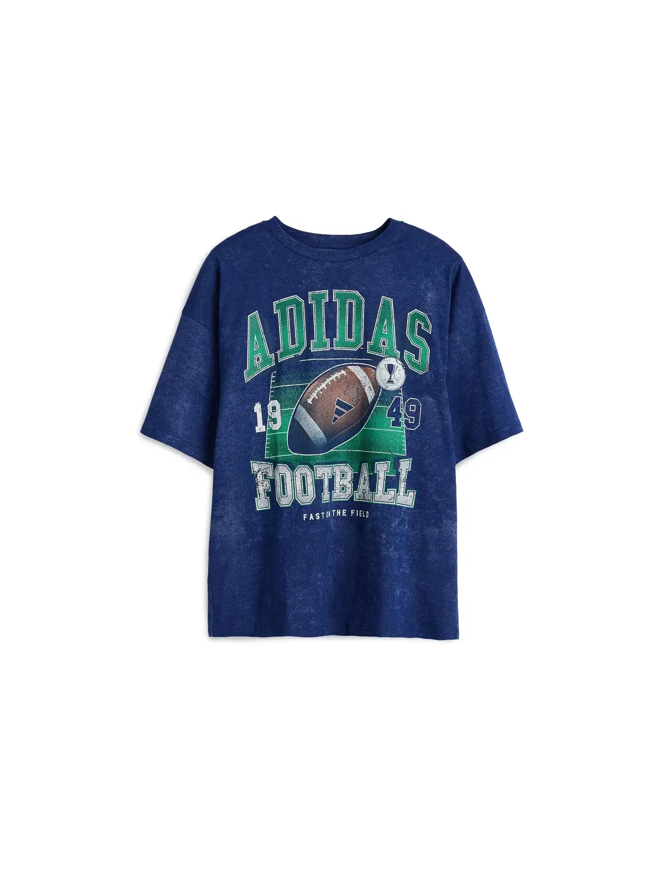 Футболка AOP Football Wash Tee (для детей постарше) Adidas Kids — изображение 1 из 3, темный синий