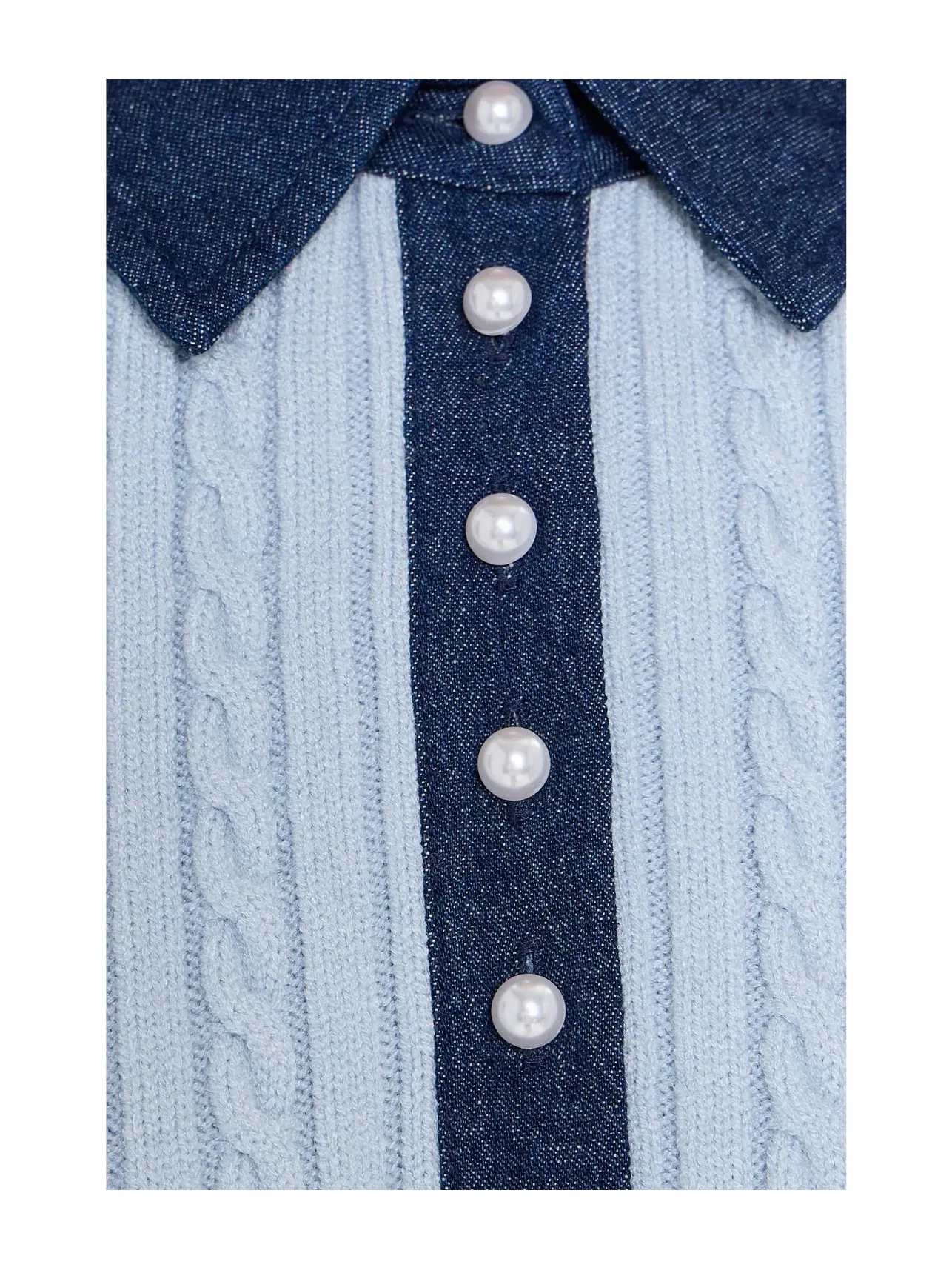 Пуловер Astor Denim Mix Mini Cable с коротким рукавом 525 America — изображение 5 из 5, мульти