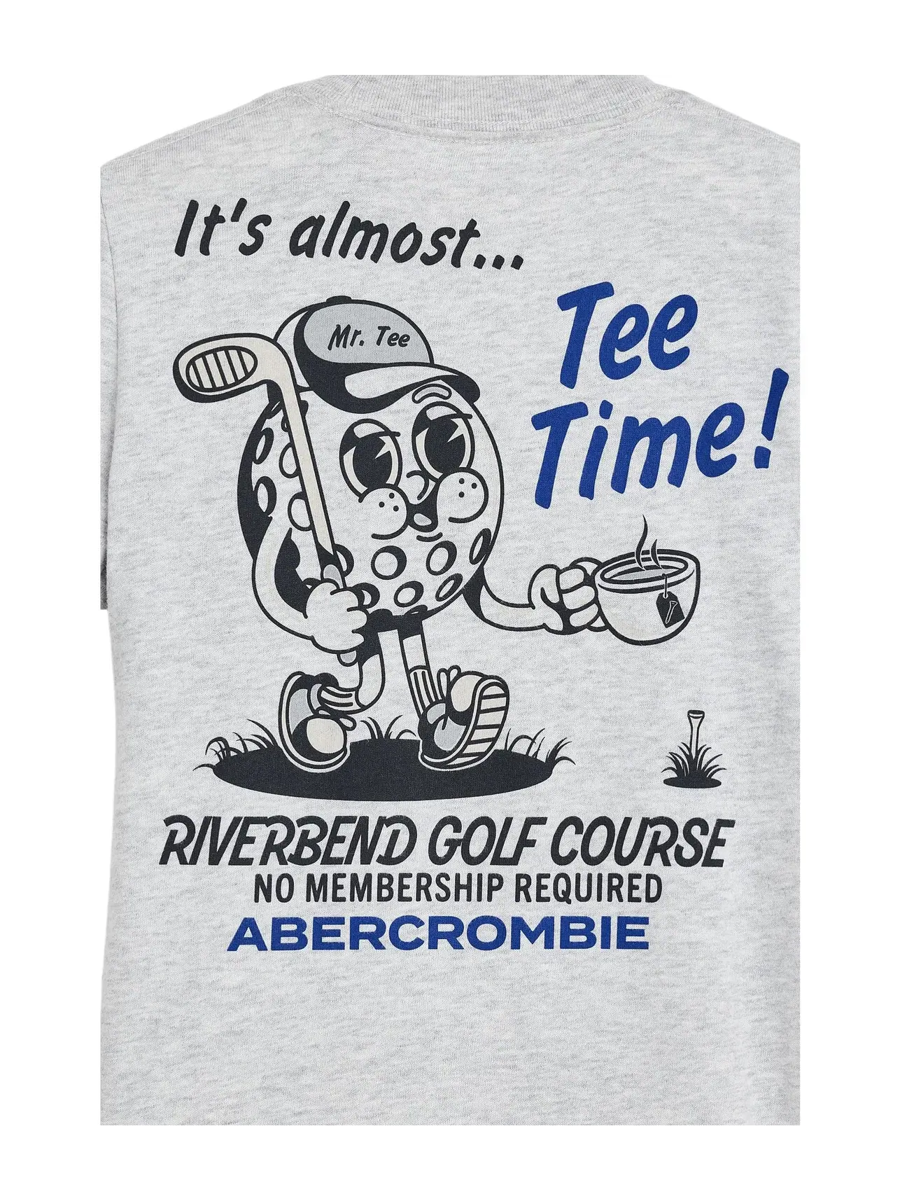 Футболка Tee Time Tee (для больших детей) Abercrombie Kids — изображение 3 из 3, светлый серый