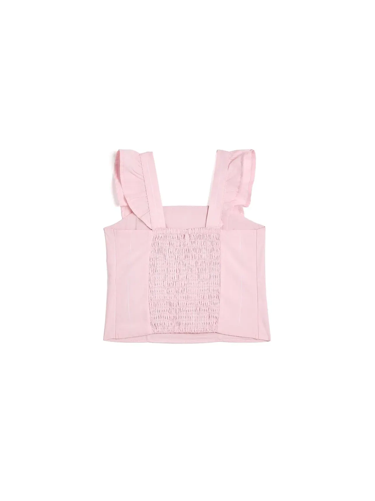 Топ с оборками на бретелях (для детей постарше) Abercrombie Kids — изображение 2 из 3, розовый