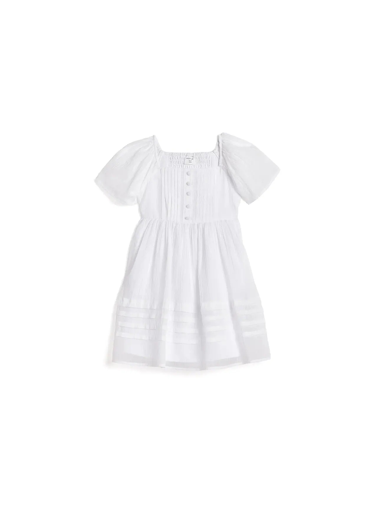 Мини-платье с имитацией складок (для детей постарше) Abercrombie Kids — изображение 1 из 3, яркий белый