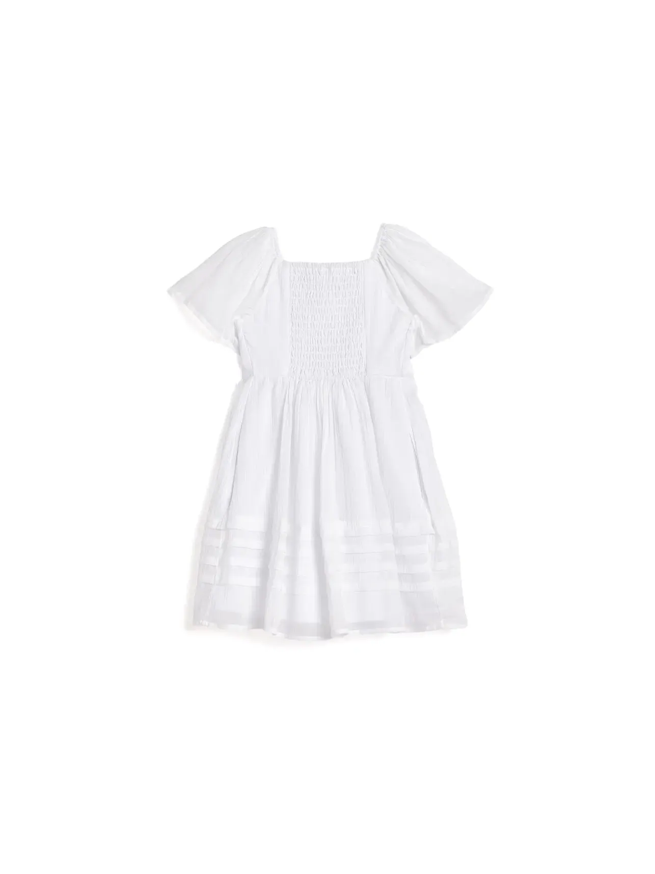 Мини-платье с имитацией складок (для детей постарше) Abercrombie Kids — изображение 2 из 3, яркий белый
