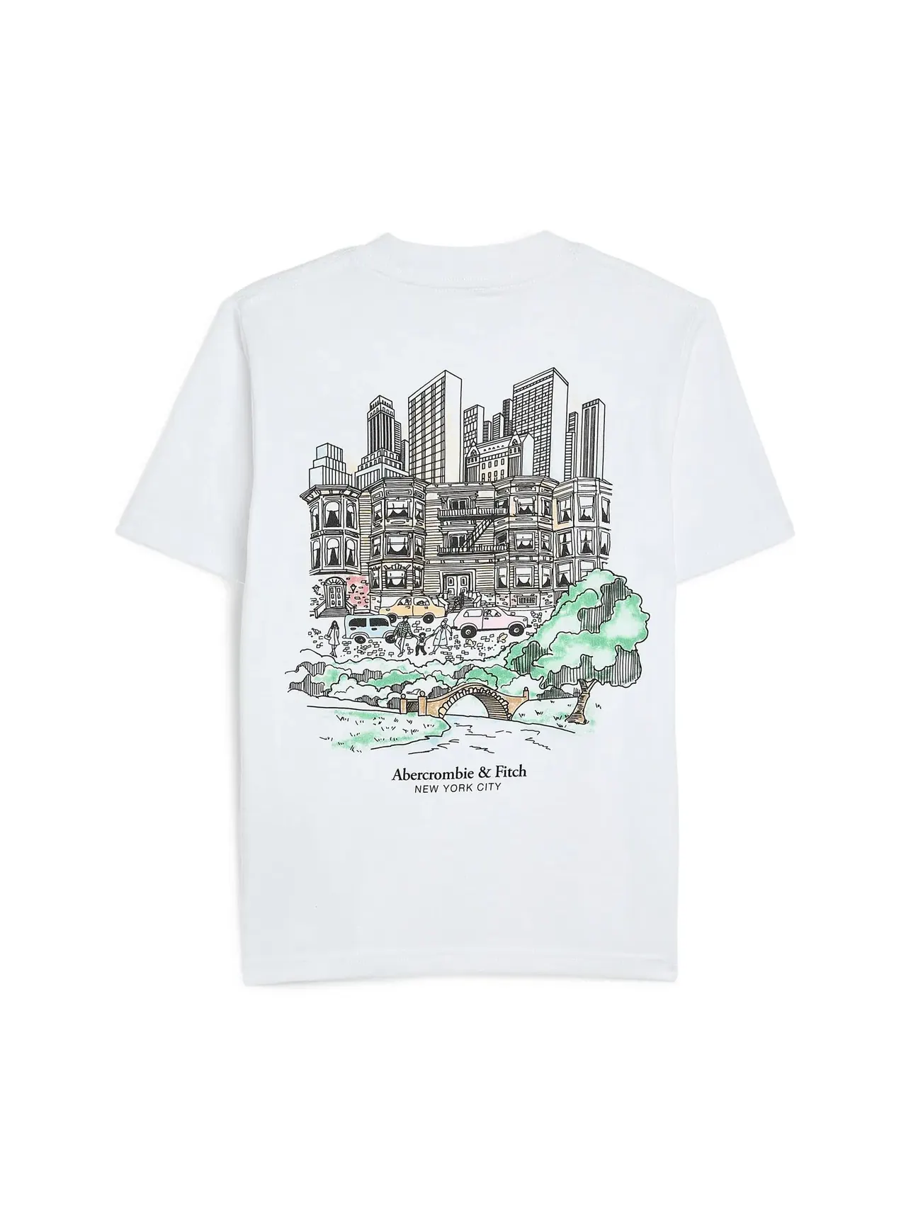 Футболка NYC Sketch (для маленьких и больших детей) Abercrombie Kids — изображение 2 из 3, яркий белый