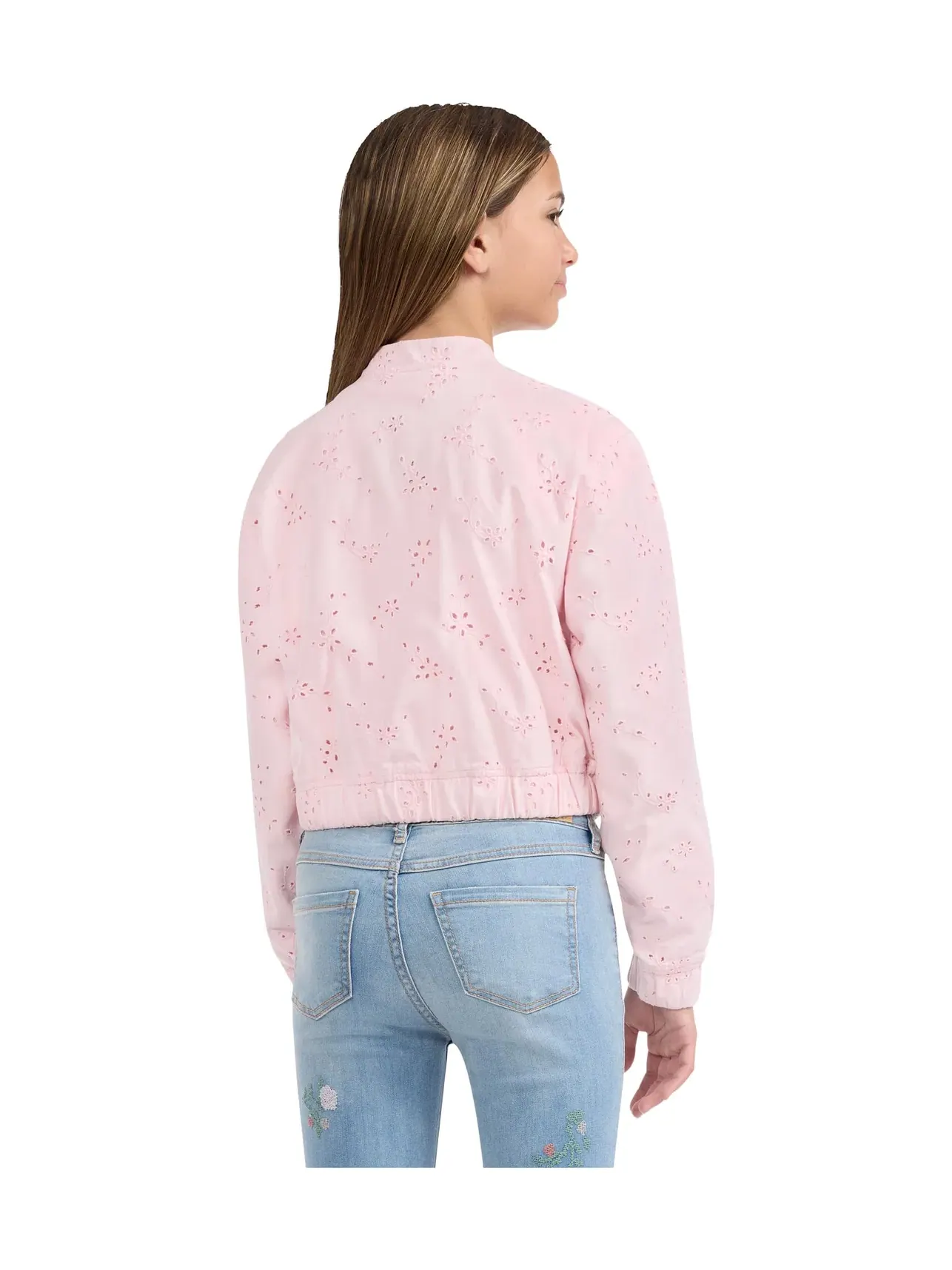 Куртка-бомбер с перфорацией (для детей постарше) Abercrombie Kids — изображение 3 из 4, розовый