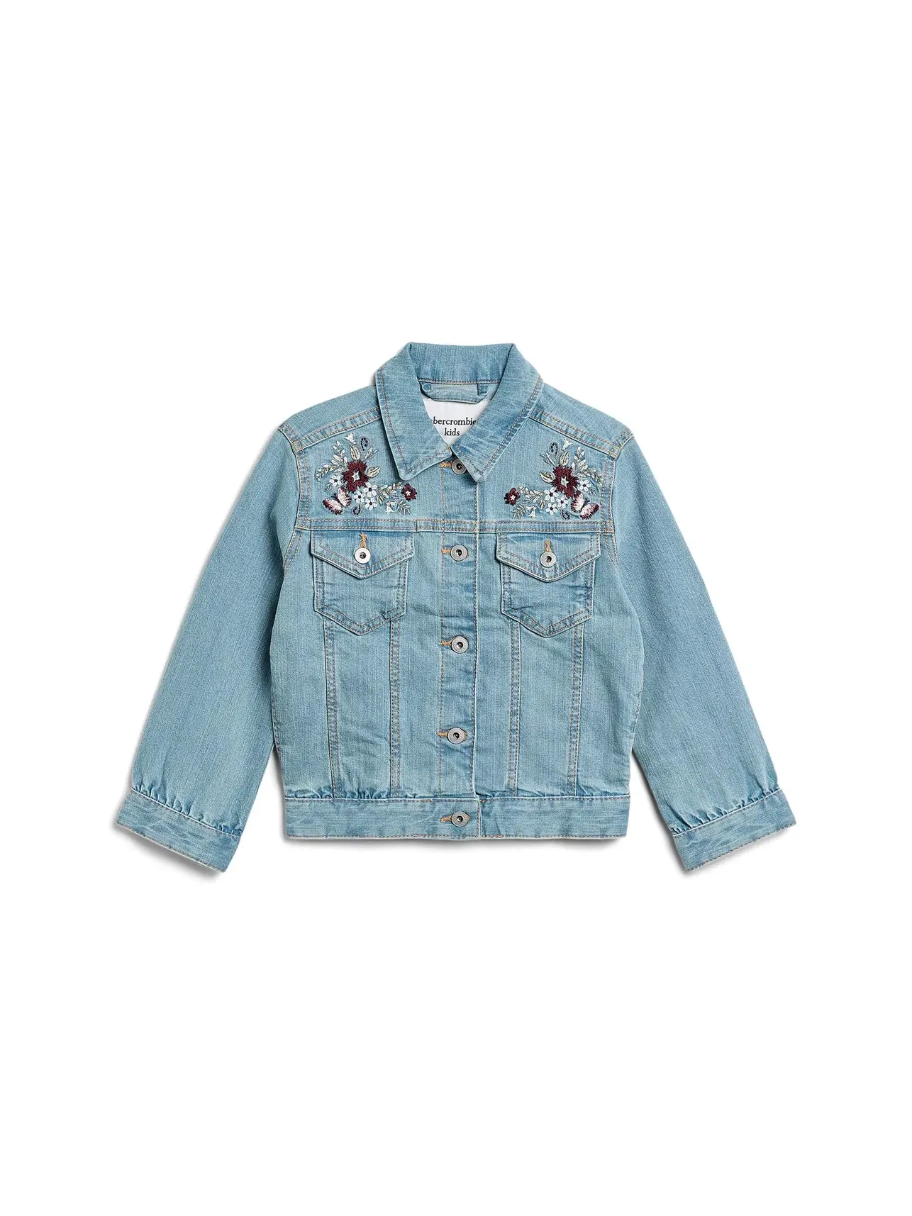 Джинсовая куртка с вышивкой (для маленьких и больших детей) Abercrombie Kids — изображение 1 из 3, прозрачный