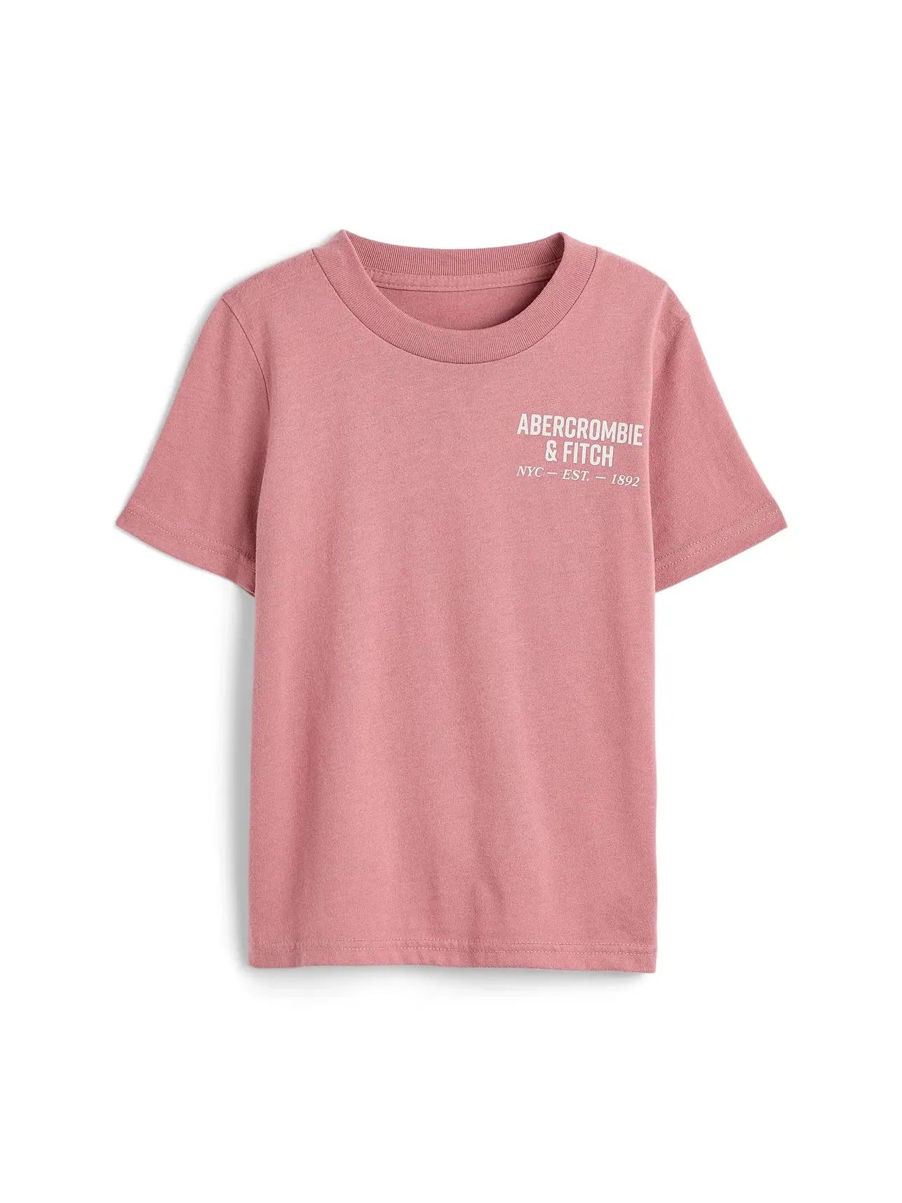 Футболка с логотипом NYC Est 1892 (для маленьких и больших детей) Abercrombie Kids — изображение 1 из 3, розовый