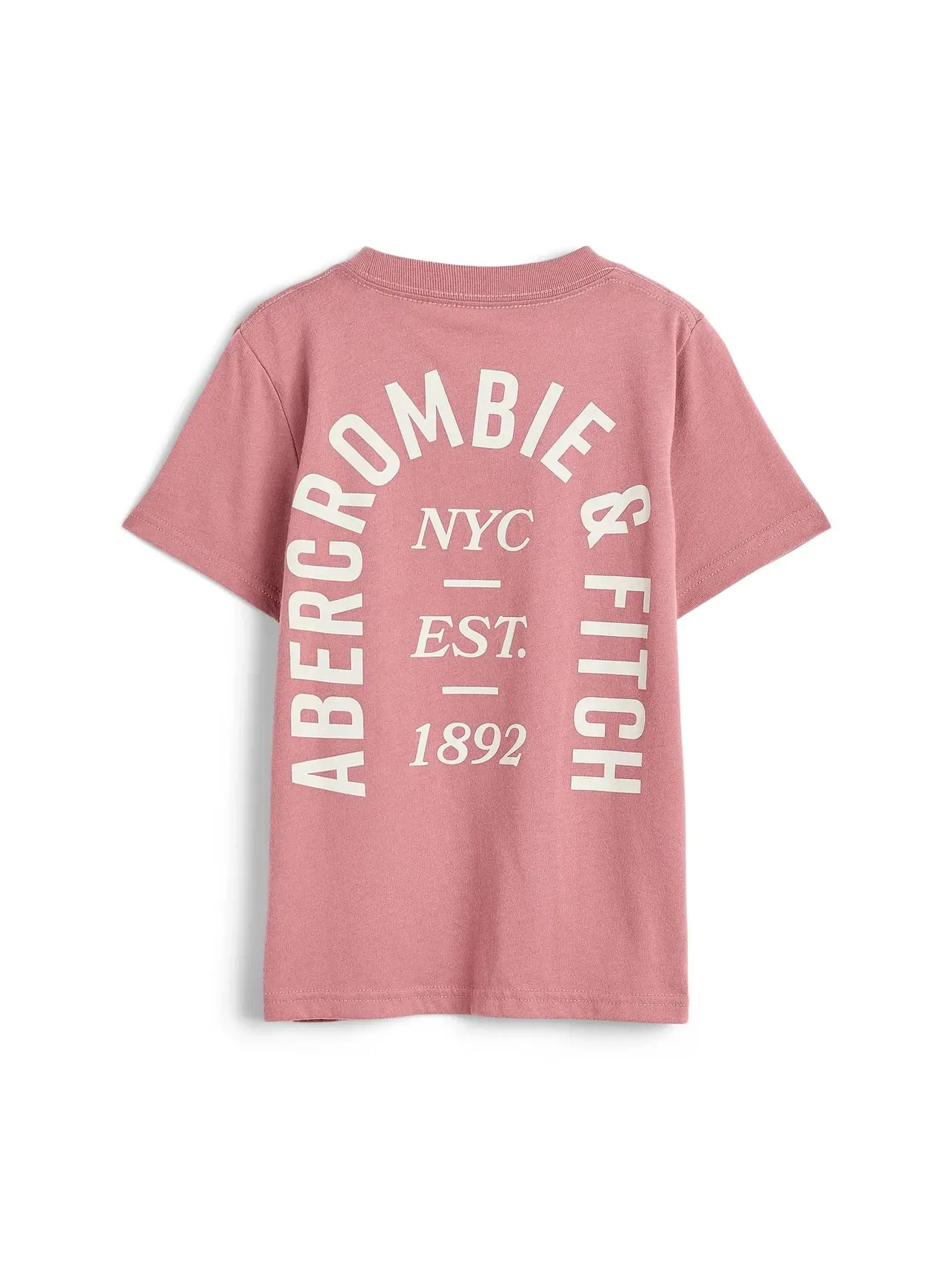 Футболка с логотипом NYC Est 1892 (для маленьких и больших детей) Abercrombie Kids — изображение 2 из 3, розовый