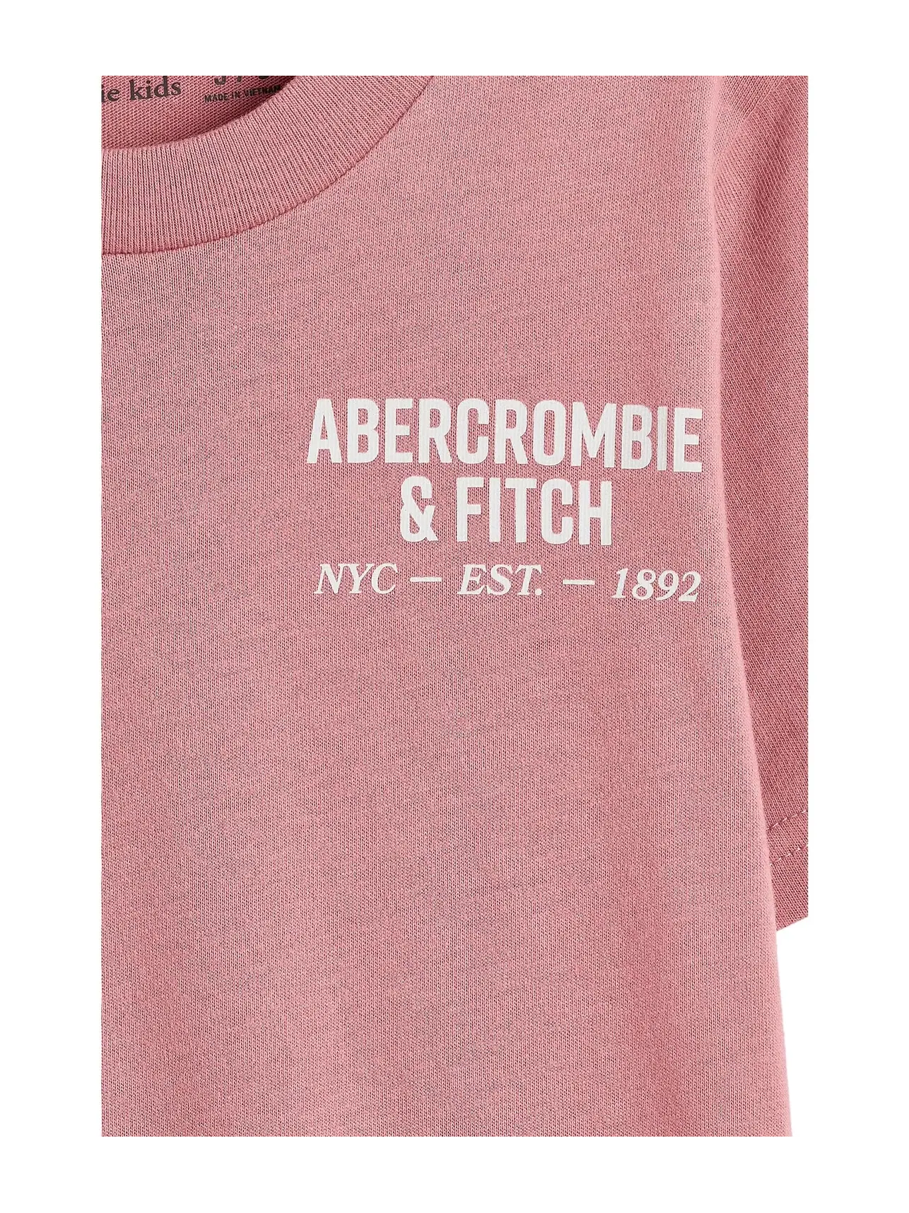 Футболка с логотипом NYC Est 1892 (для маленьких и больших детей) Abercrombie Kids — изображение 3 из 3, розовый