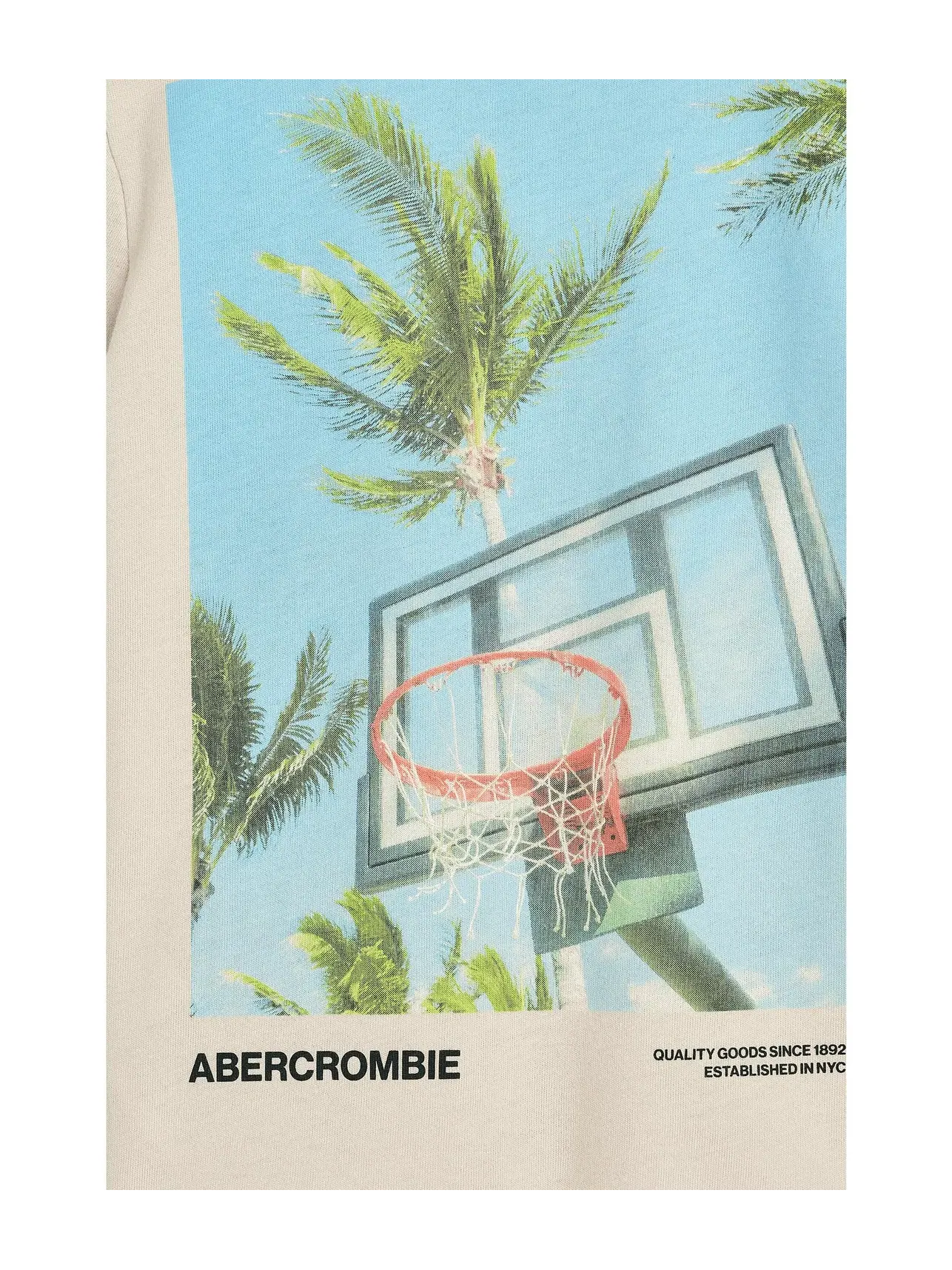 Футболка Bank Shot Tee (для маленьких и больших детей) Abercrombie Kids — изображение 3 из 3, овсяный