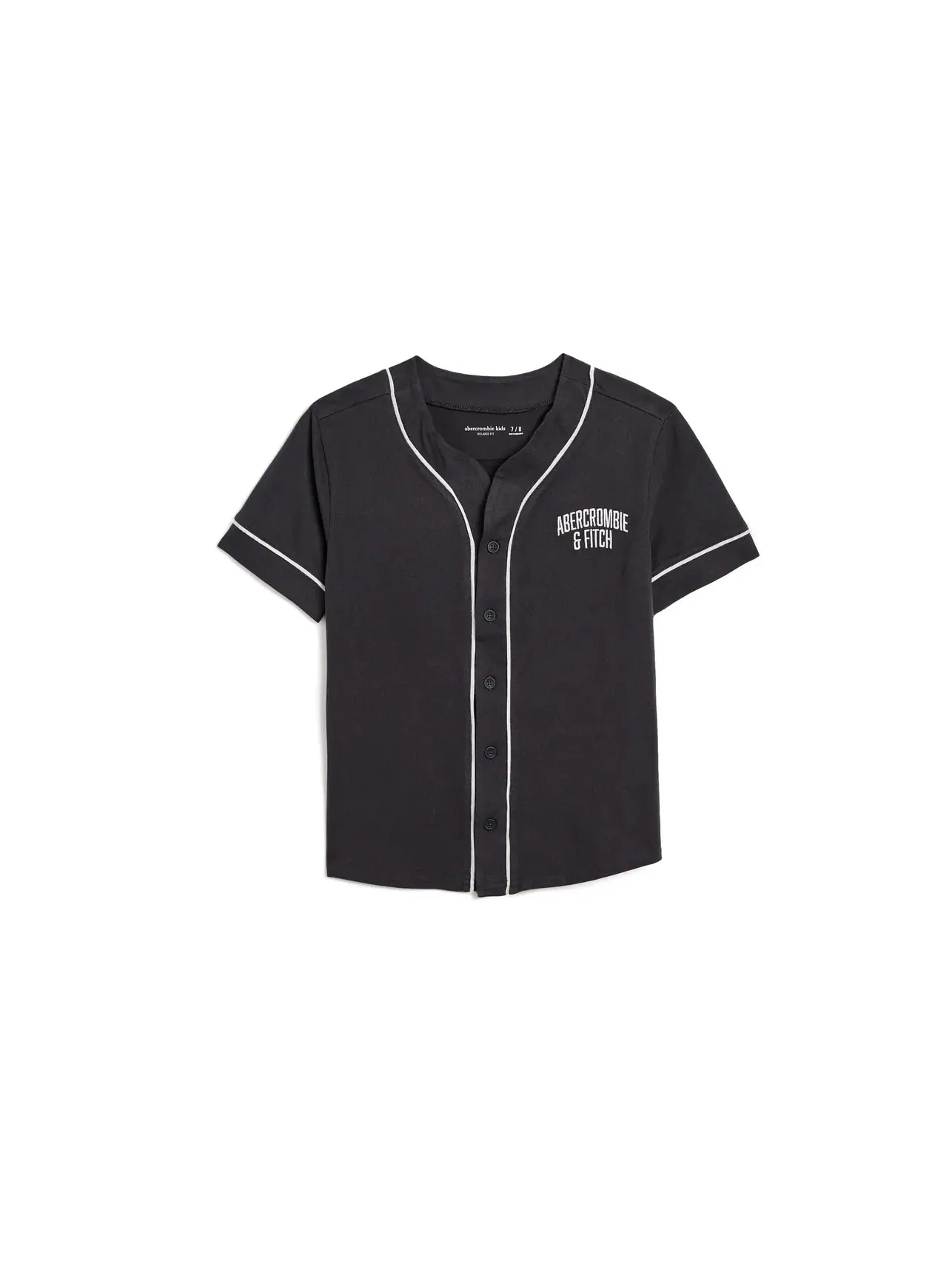 Футболка-бейсболка с отделкой Piped Baseball Tee (для больших детей) Abercrombie Kids — изображение 1 из 3, орхидейный