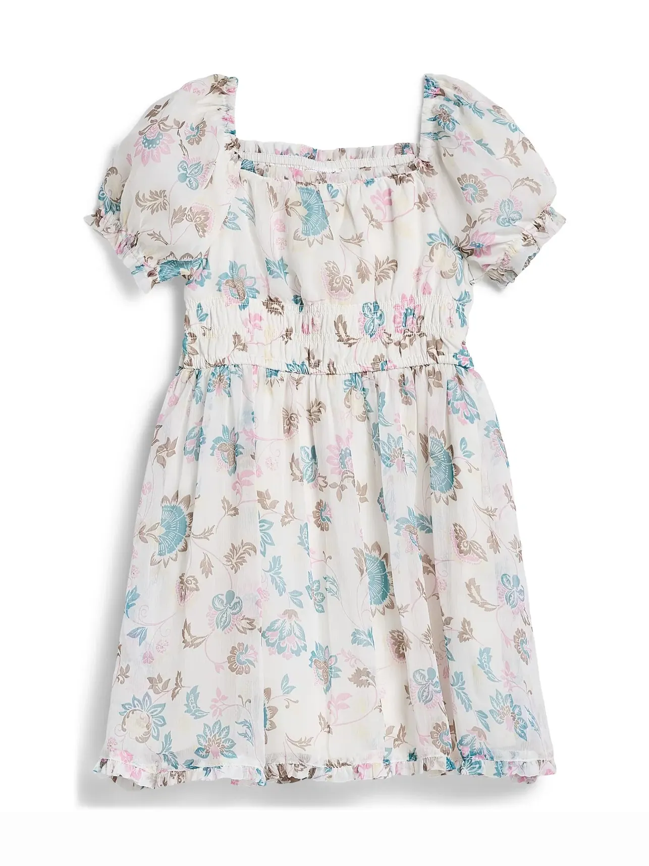 Мини-платье «бэбидолл» (для маленьких и больших детей) Abercrombie Kids — изображение 1 из 3, белый