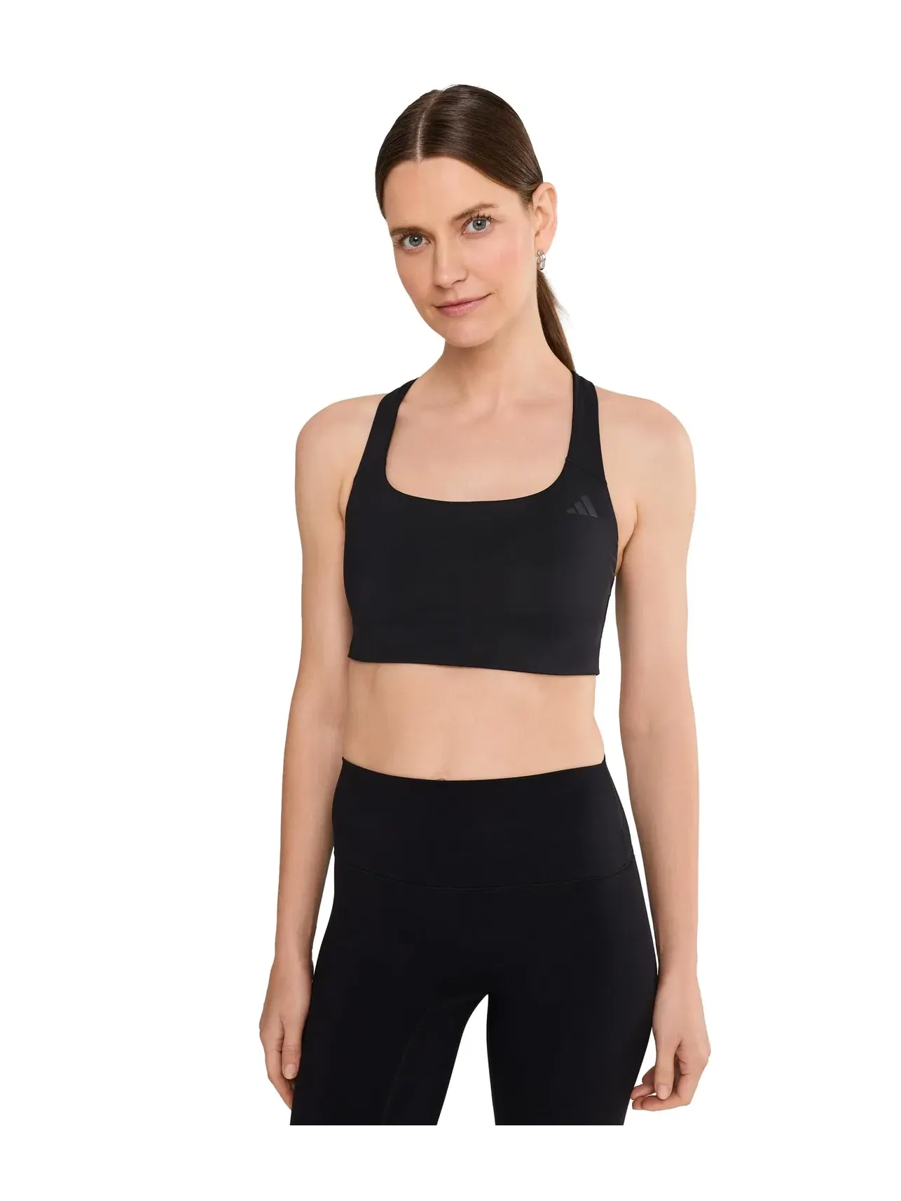 Спортивный бюстгальтер со средней поддержкой Optime Workout Medium-Support Bra Adidas — изображение 1 из 5, черный