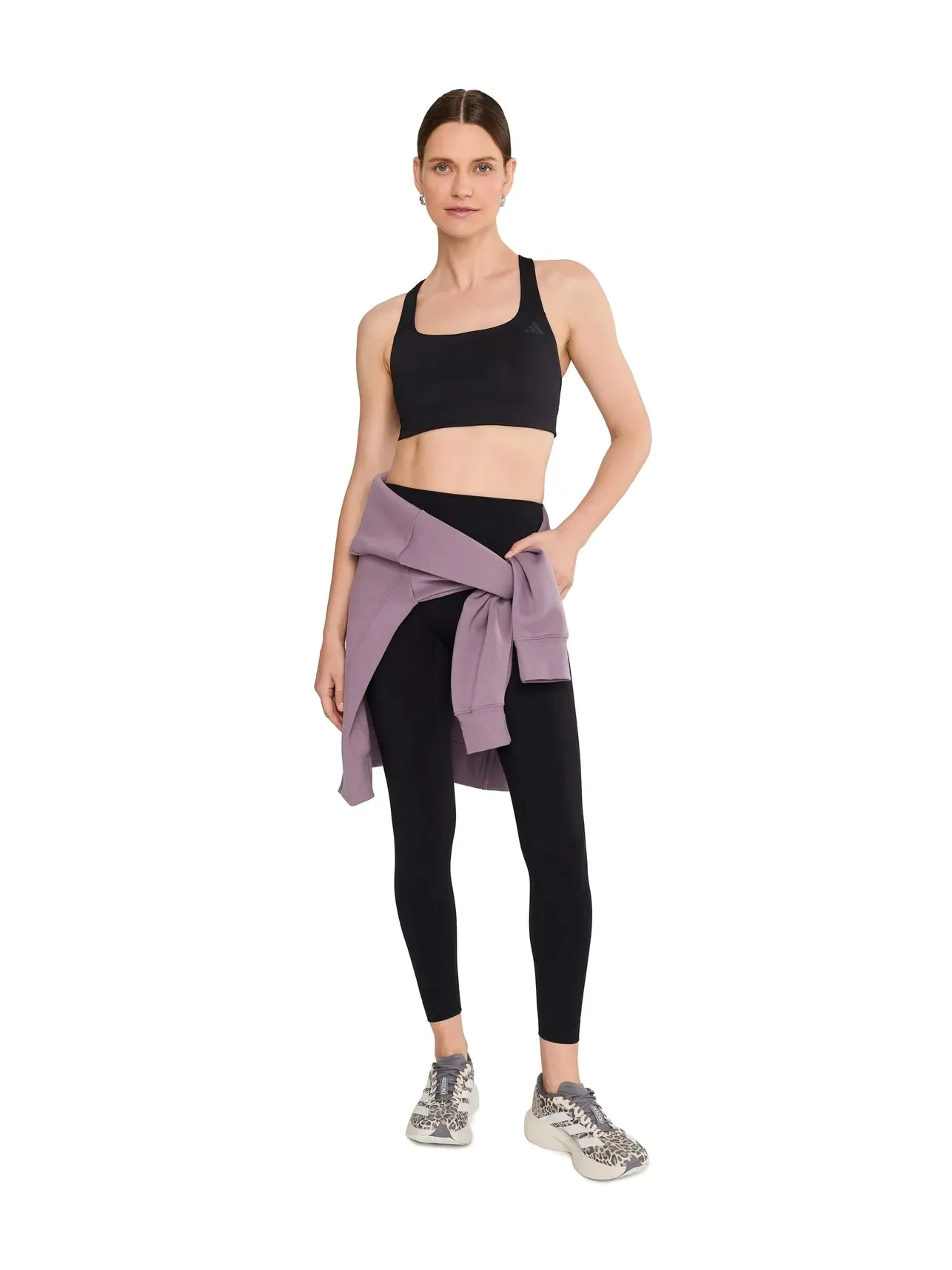 Спортивный бюстгальтер со средней поддержкой Optime Workout Medium-Support Bra Adidas — изображение 2 из 5, черный