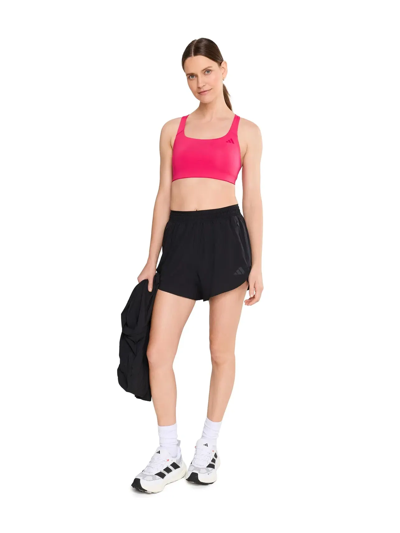 Спортивный бюстгальтер со средней поддержкой Optime Workout Medium-Support Bra Adidas — изображение 2 из 5, розовый