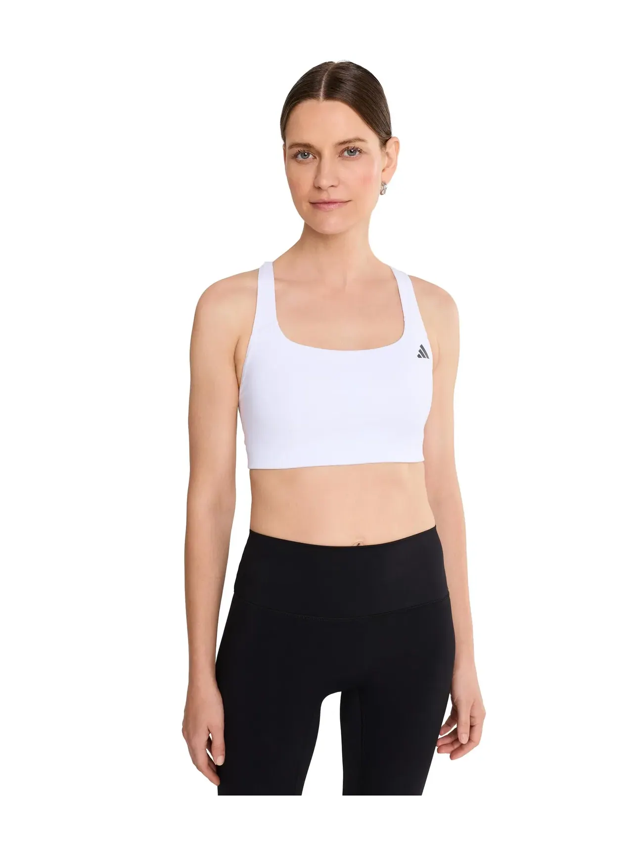 Спортивный бюстгальтер со средней поддержкой Optime Workout Medium-Support Bra Adidas — изображение 1 из 5, белый