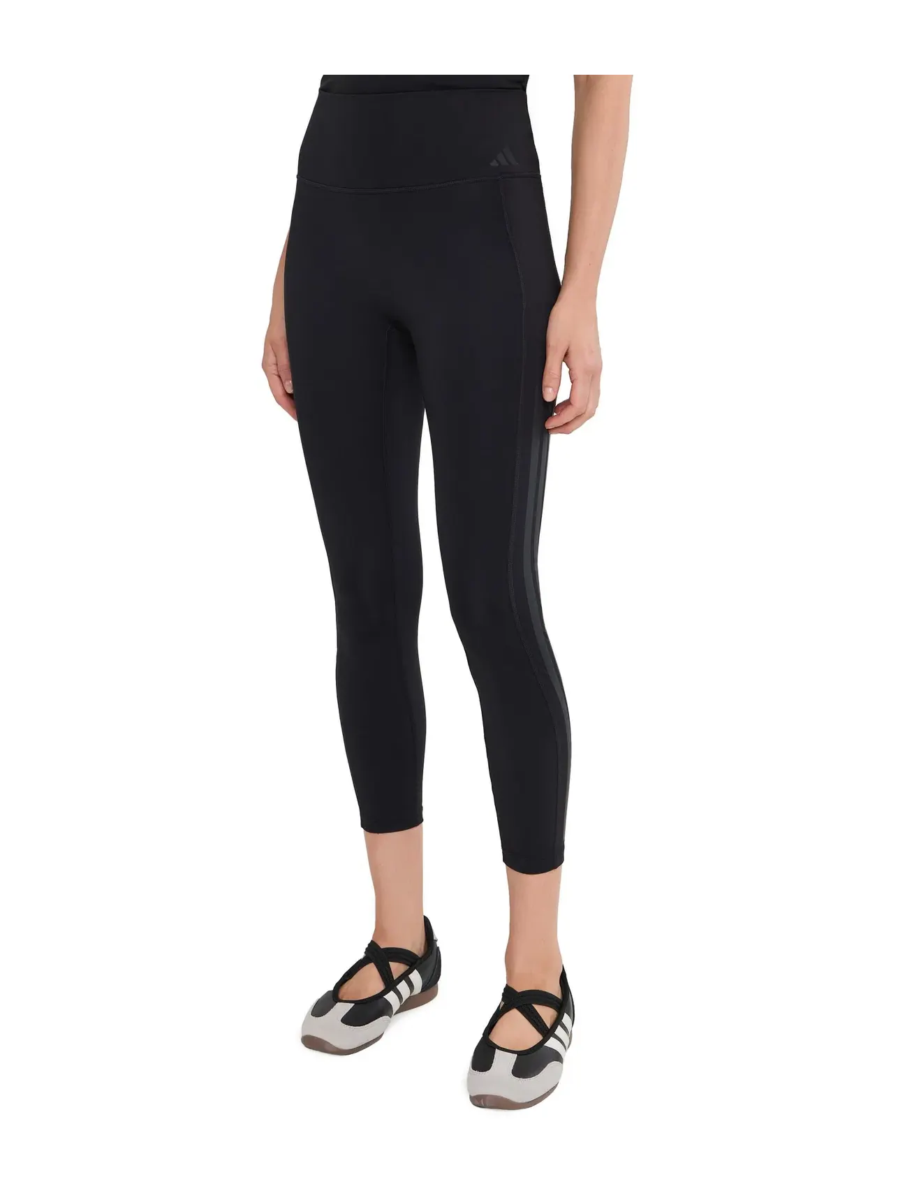 Леггинсы Optime Workout 3-Stripes 7/8 Adidas — изображение 1 из 5, черный
