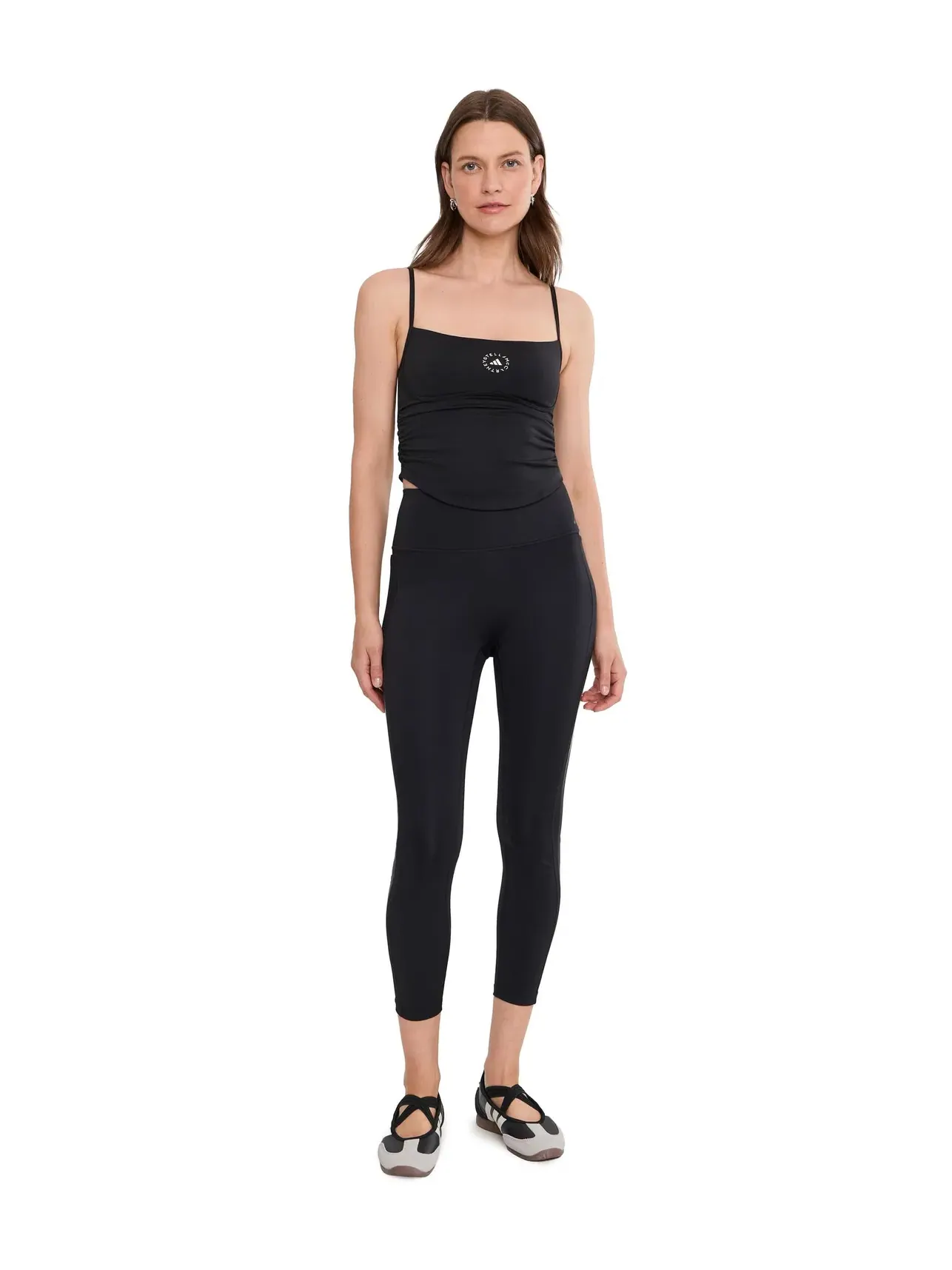 Леггинсы Optime Workout 3-Stripes 7/8 Adidas — изображение 2 из 5, черный